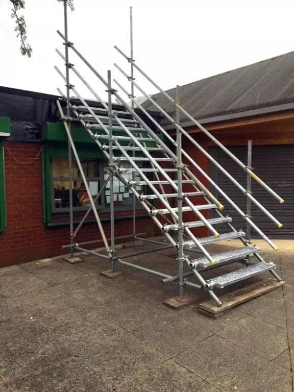 HAKI temporary staircase tower giving stair access on a building site