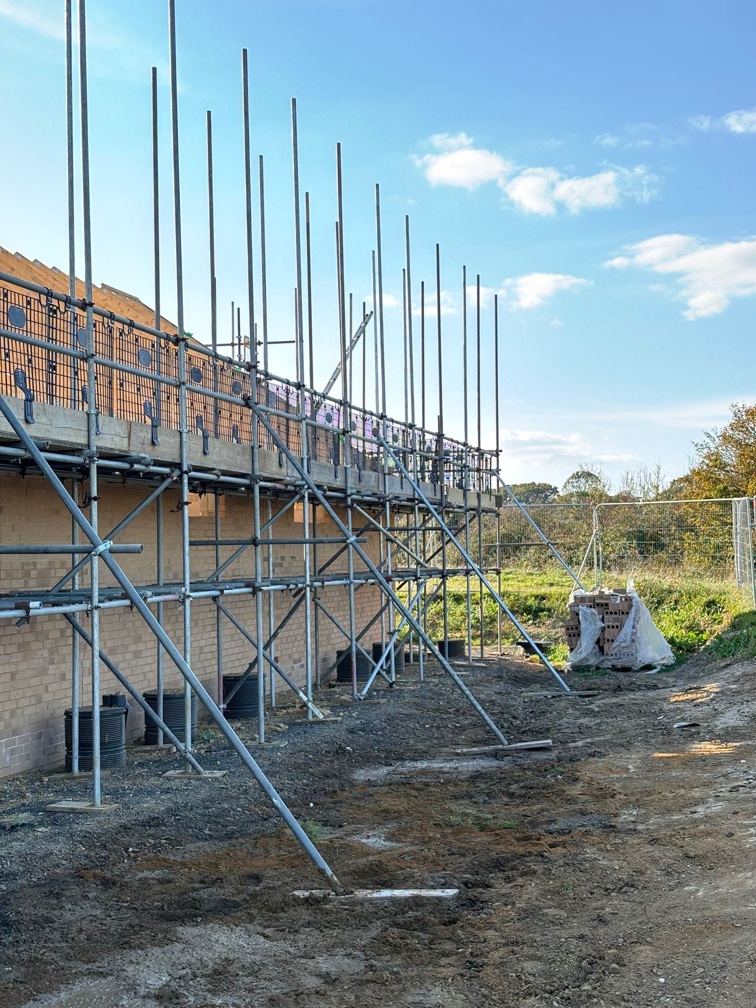 Scaffolding on a new build site
